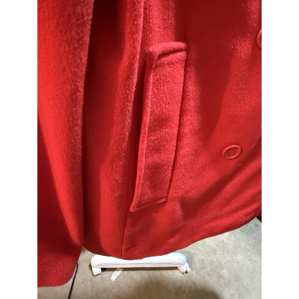 Barneys New York Luxury Red Wool Cashmere Peacoat Size 38 Made in Italy - Picture 4 of 9